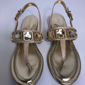 Arturo Chiang Women's Gold Dressy Sandals 7M